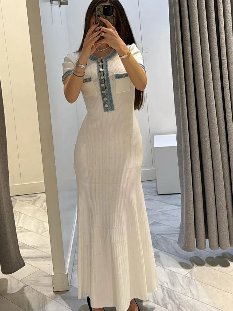 Elegant Knitted Long Dress